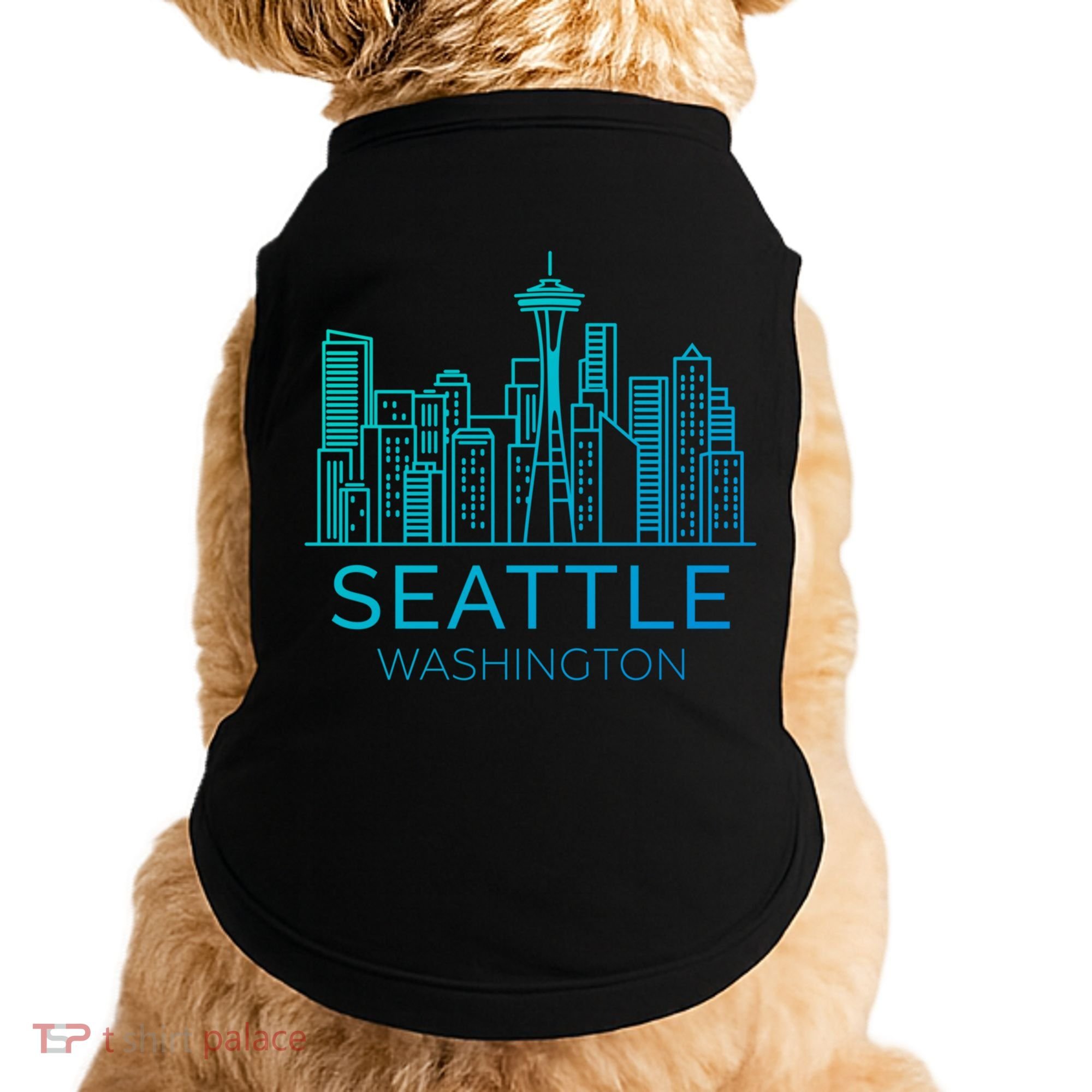 Seattle Washington Downtown Skyline Funny Gift Souvenir Funny Gift Doggie Tank