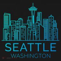 Seattle Washington Downtown Skyline Funny Gift Souvenir Funny Gift Bucket Hat thumb 4