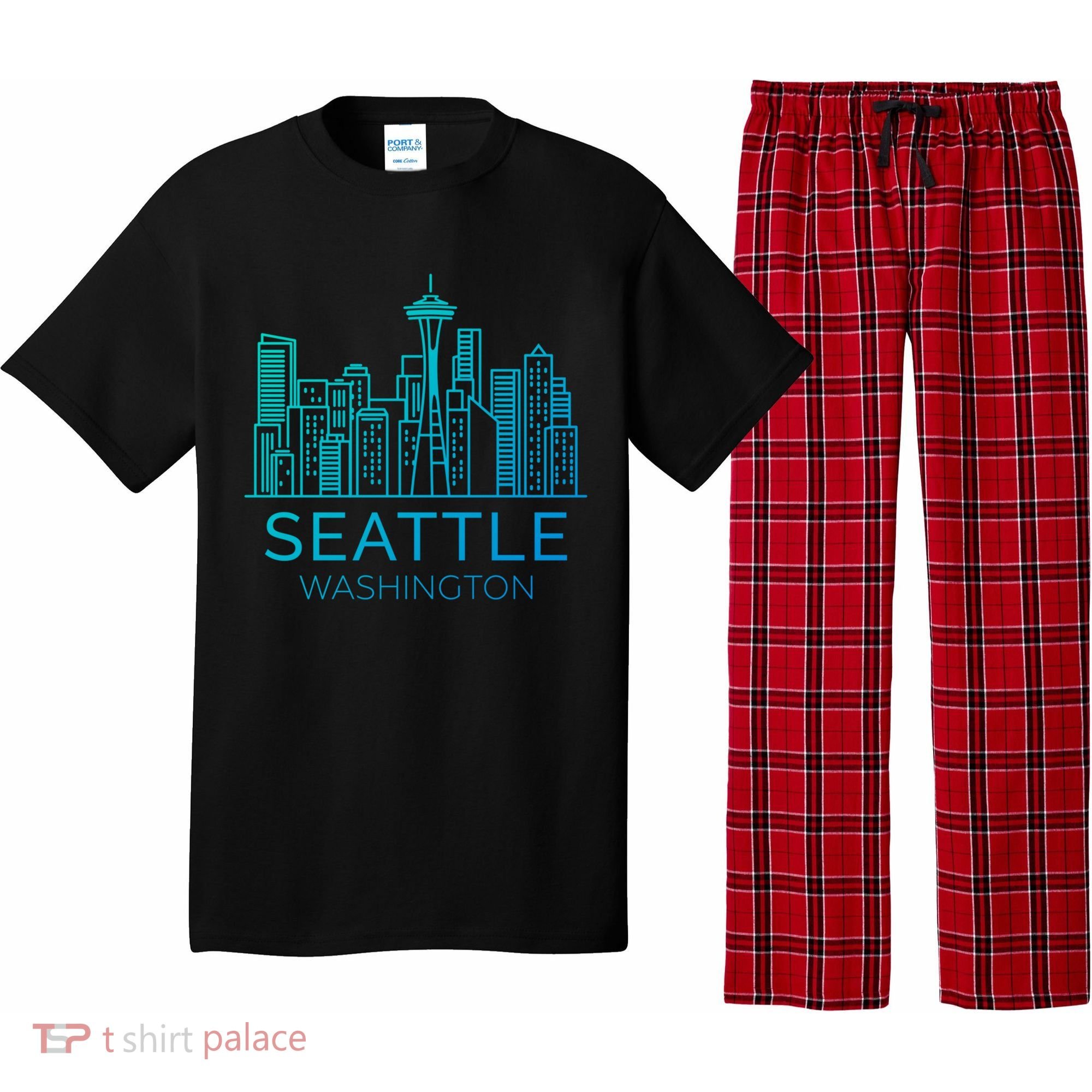 Seattle Washington Downtown Skyline Funny Gift Souvenir Funny Gift Pajama Set