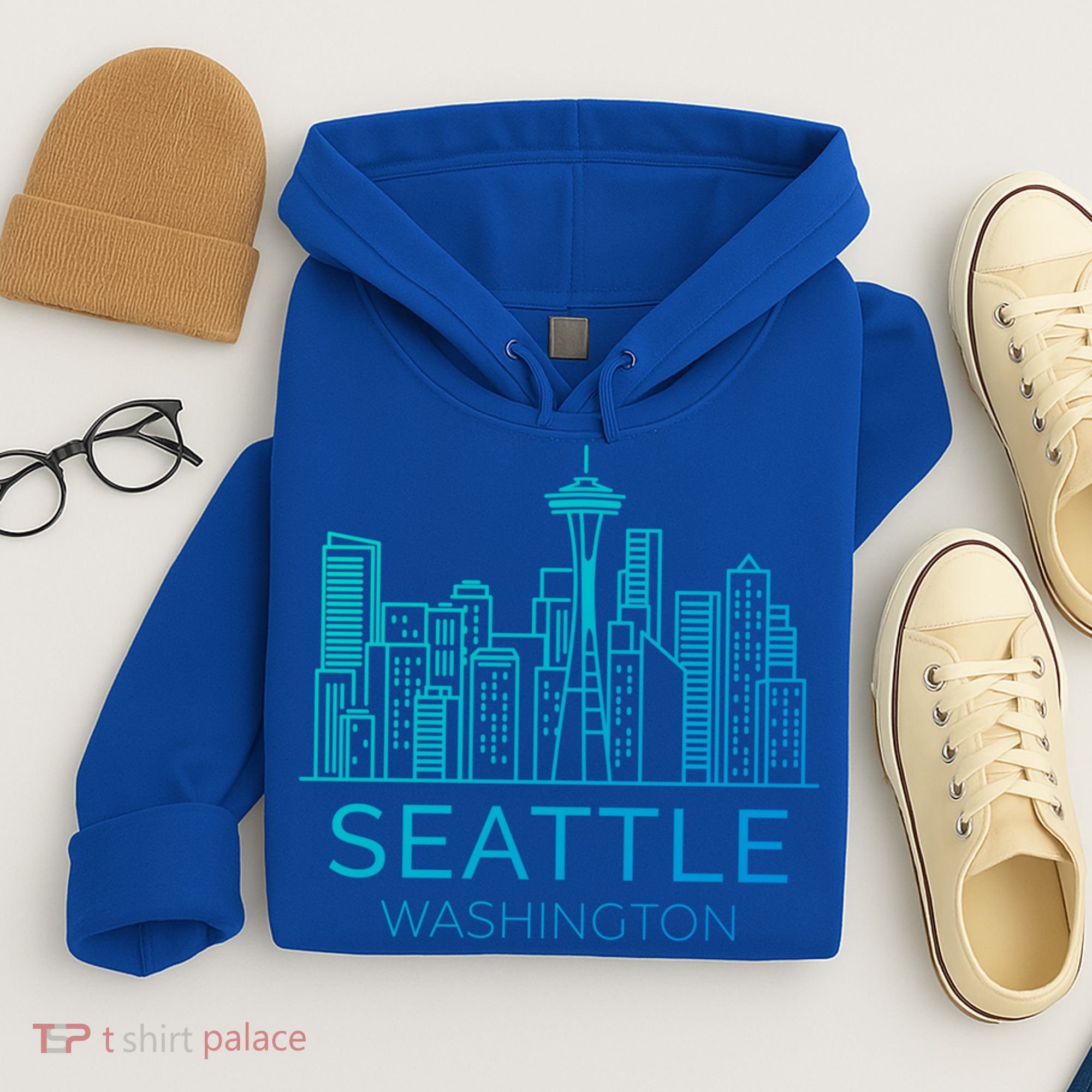 Seattle Washington Downtown Skyline Funny Gift Souvenir Funny Gift Hoodie