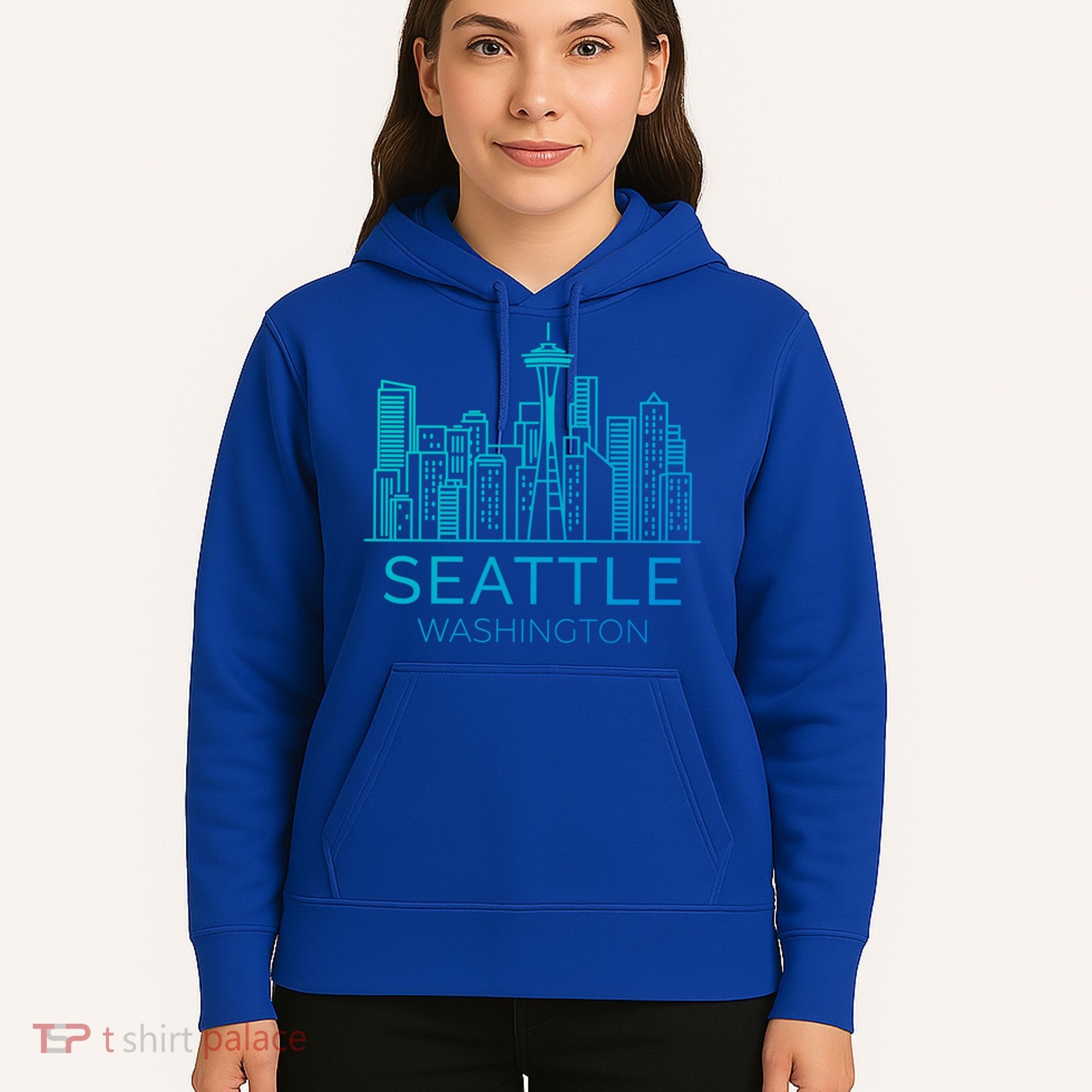 Seattle Washington Downtown Skyline Funny Gift Souvenir Funny Gift Hoodie