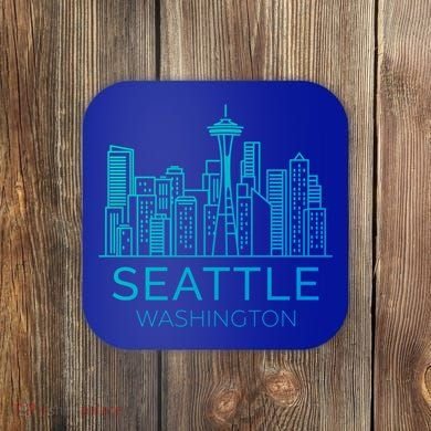 Seattle Washington Downtown Skyline Funny Gift Souvenir Funny Gift Coaster