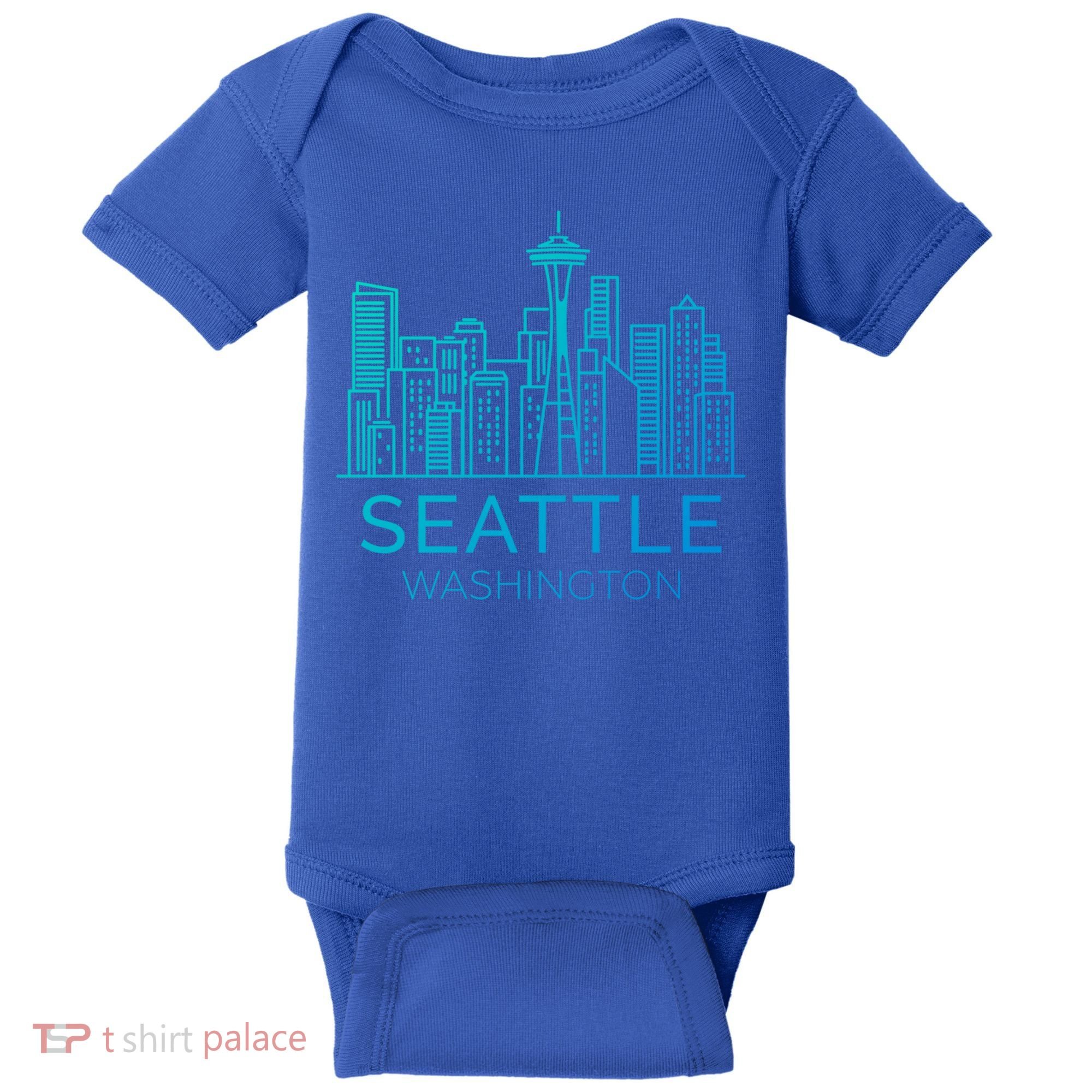 Seattle Washington Downtown Skyline Funny Gift Souvenir Funny Gift Baby Bodysuit