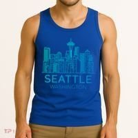 Seattle Washington Downtown Skyline Funny Gift Souvenir Funny Gift Tank Top thumb 3