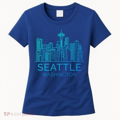 Seattle Washington Downtown Skyline Funny Gift Souvenir Funny Gift Women's T-Shirt