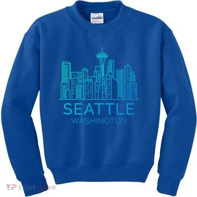 Seattle Washington Downtown Skyline Funny Gift Souvenir Funny Gift Kids Sweatshirt