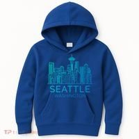 Seattle Washington Downtown Skyline Funny Gift Souvenir Funny Gift Kids Hoodie thumb 0