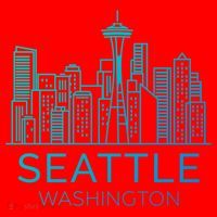 Seattle Washington Downtown Skyline Funny Gift Souvenir Funny Gift Santa Hat thumb 1