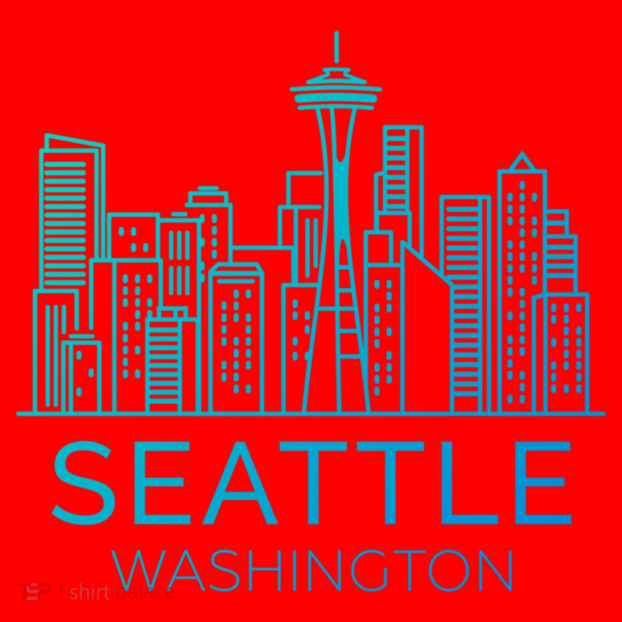 Seattle Washington Downtown Skyline Funny Gift Souvenir Funny Gift Santa Hat