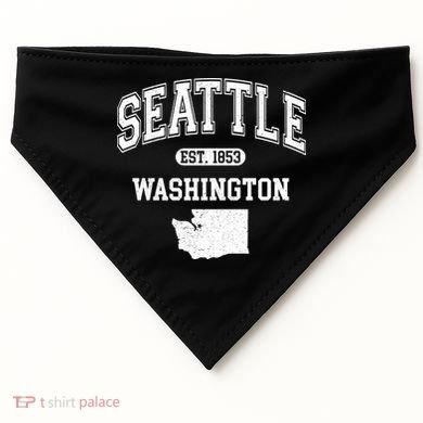Seattle Washington Est 1853 Varsity USA-Made Doggie Bandana