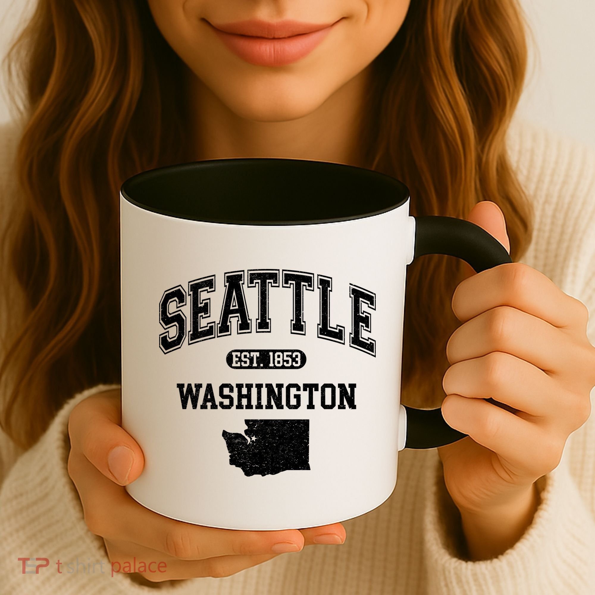 Seattle Washington Est 1853 Varsity Coffee Mug
