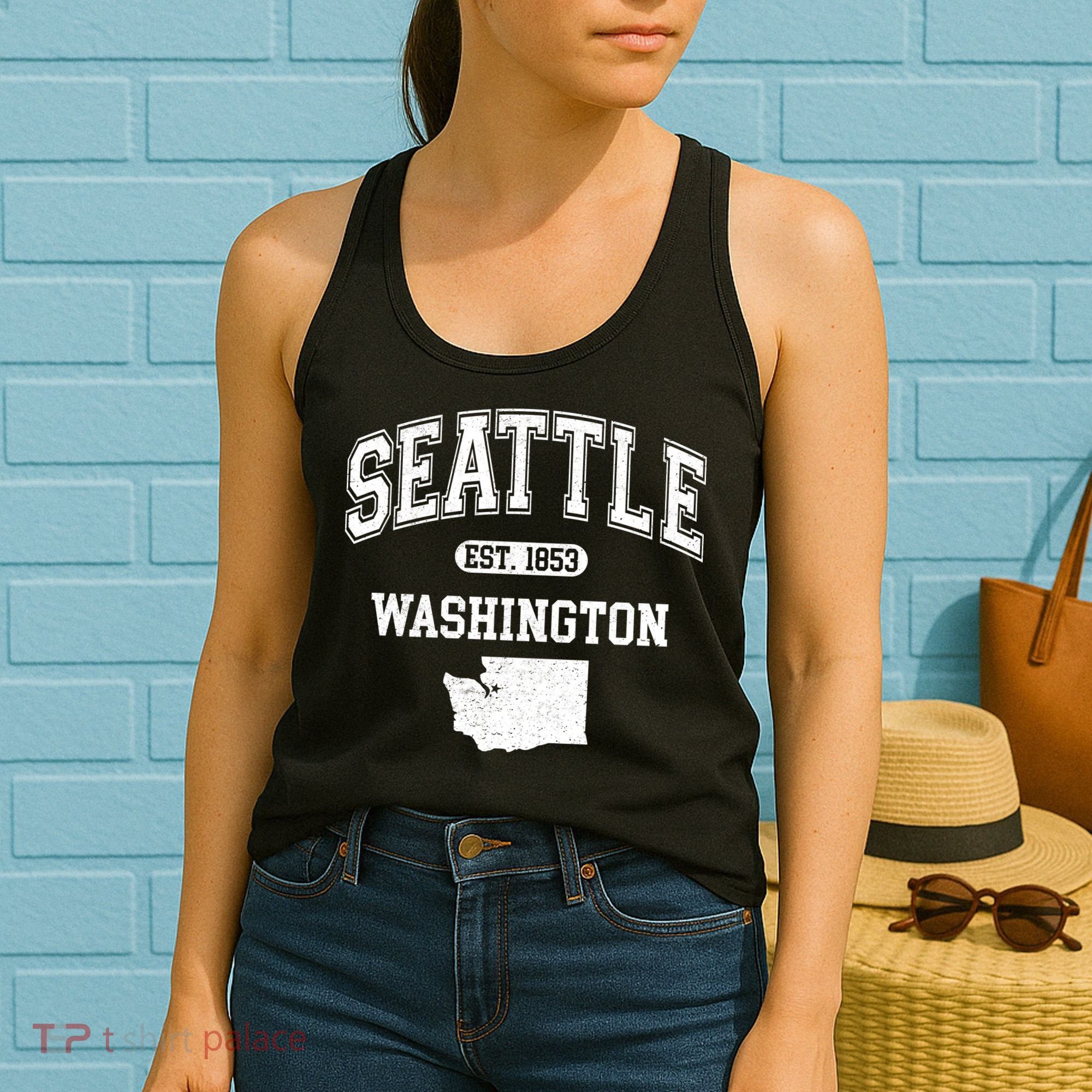 Seattle Washington Est 1853 Varsity Women's Tank Top
