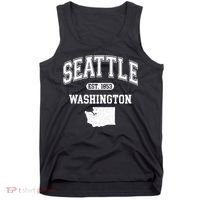 Seattle Washington Est 1853 Varsity Tank Top thumb 0