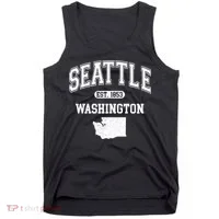 Seattle Washington Est 1853 Varsity Tank Top thumb 0