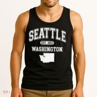 Seattle Washington Est 1853 Varsity Tank Top thumb 3