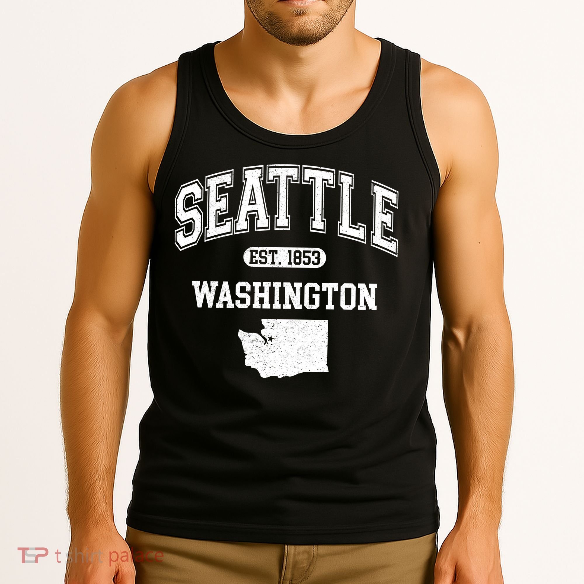 Seattle Washington Est 1853 Varsity Tank Top
