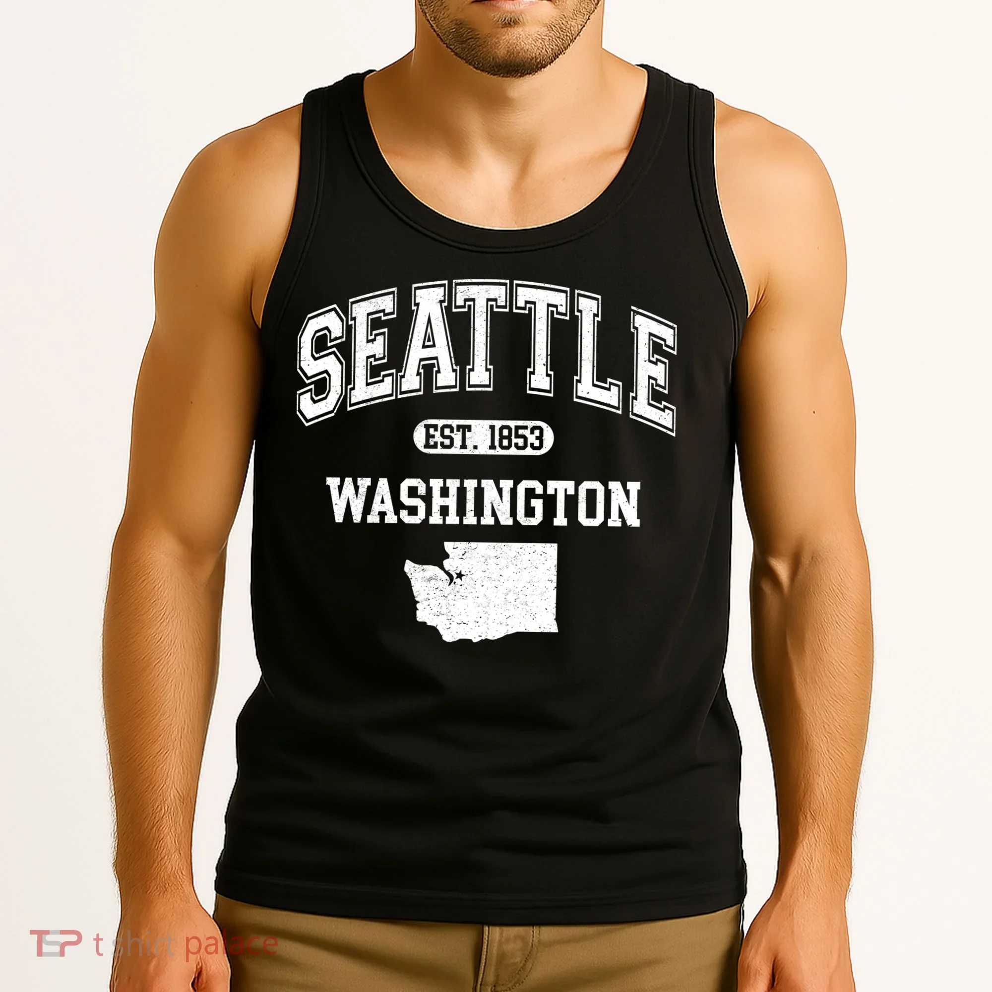 Seattle Washington Est 1853 Varsity Tank Top