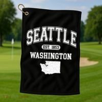 Seattle Washington Est 1853 Varsity Golf Towel thumb 1