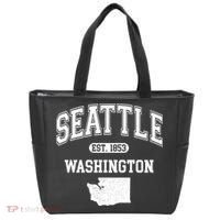 Seattle Washington Est 1853 Varsity Tote Bag thumb 0