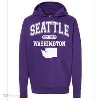 Seattle Washington Est 1853 Varsity Hoodie thumb 0