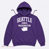 Seattle Washington Est 1853 Varsity Hoodie thumb 0