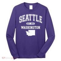 Seattle Washington Est 1853 Varsity Long Sleeve Shirt thumb 0