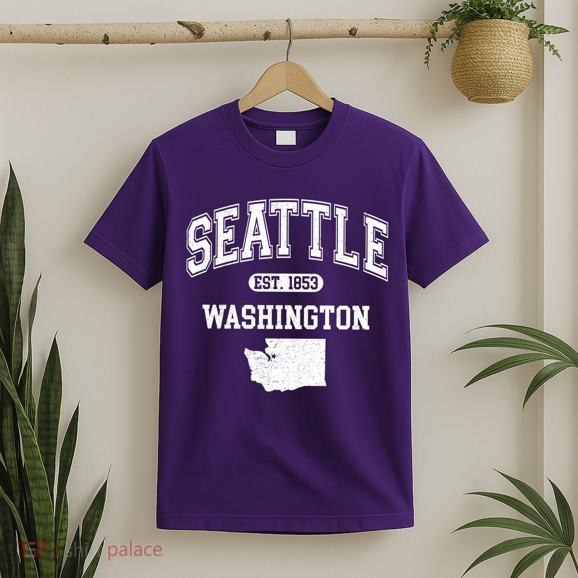 Seattle Washington Est 1853 Varsity T-Shirt
