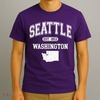 Seattle Washington Est 1853 Varsity T-Shirt thumb 3