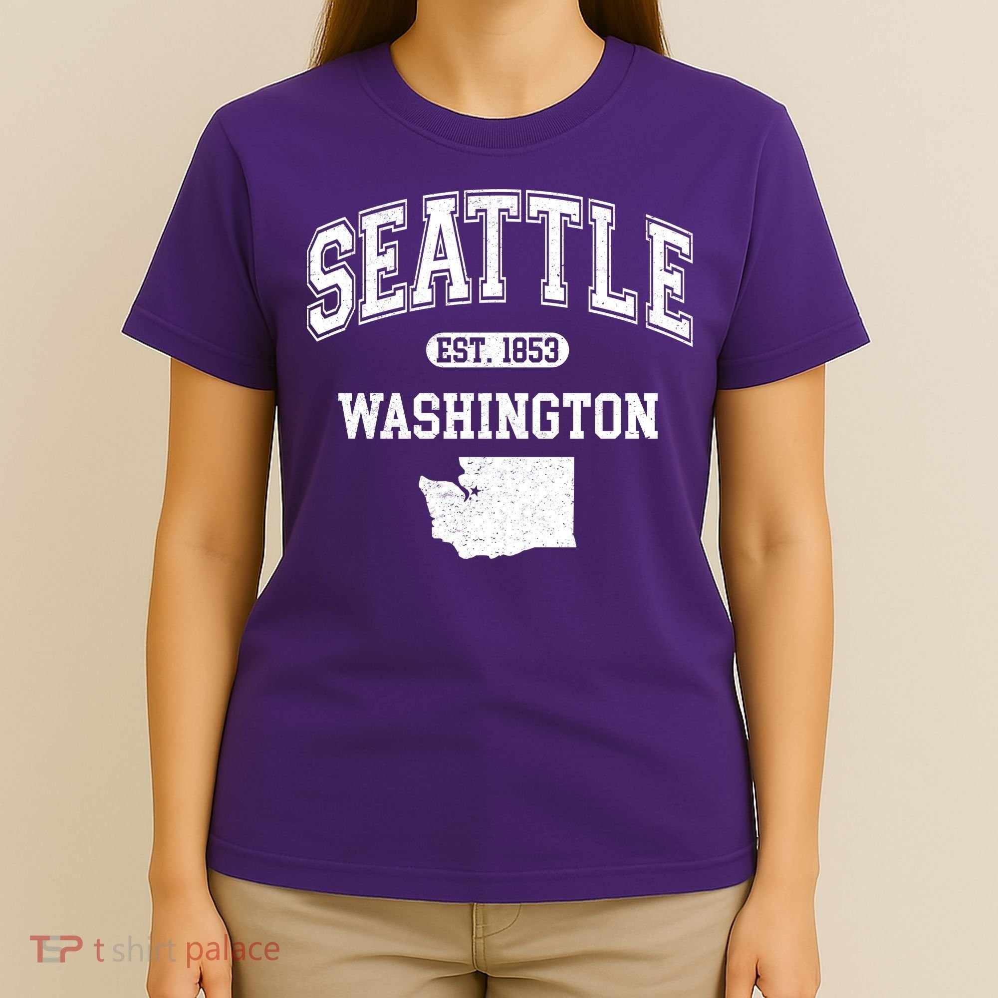 Seattle Washington Est 1853 Varsity T-Shirt
