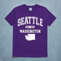 Seattle Washington Est 1853 Varsity T-Shirt thumb 5