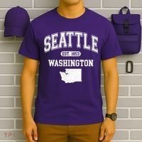 Seattle Washington Est 1853 Varsity T-Shirt thumb 6
