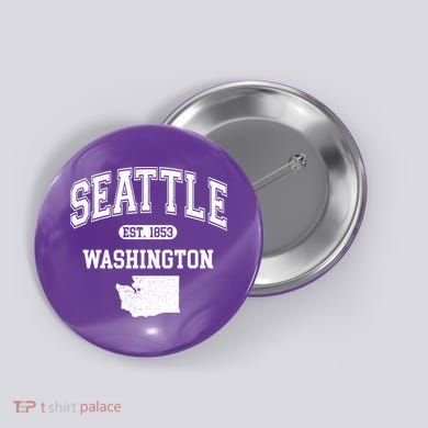 Seattle Washington Est 1853 Varsity Button