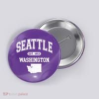 Seattle Washington Est 1853 Varsity Button thumb 0