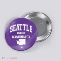 Seattle Washington Est 1853 Varsity Button thumb 0