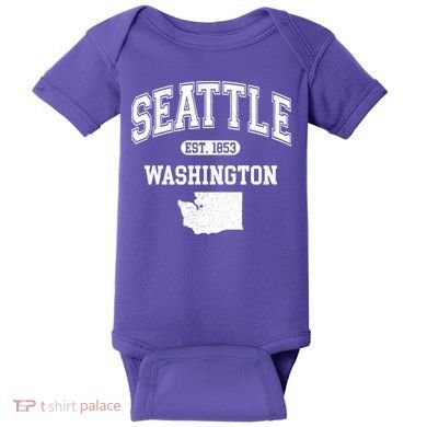 Seattle Washington Est 1853 Varsity Baby Bodysuit