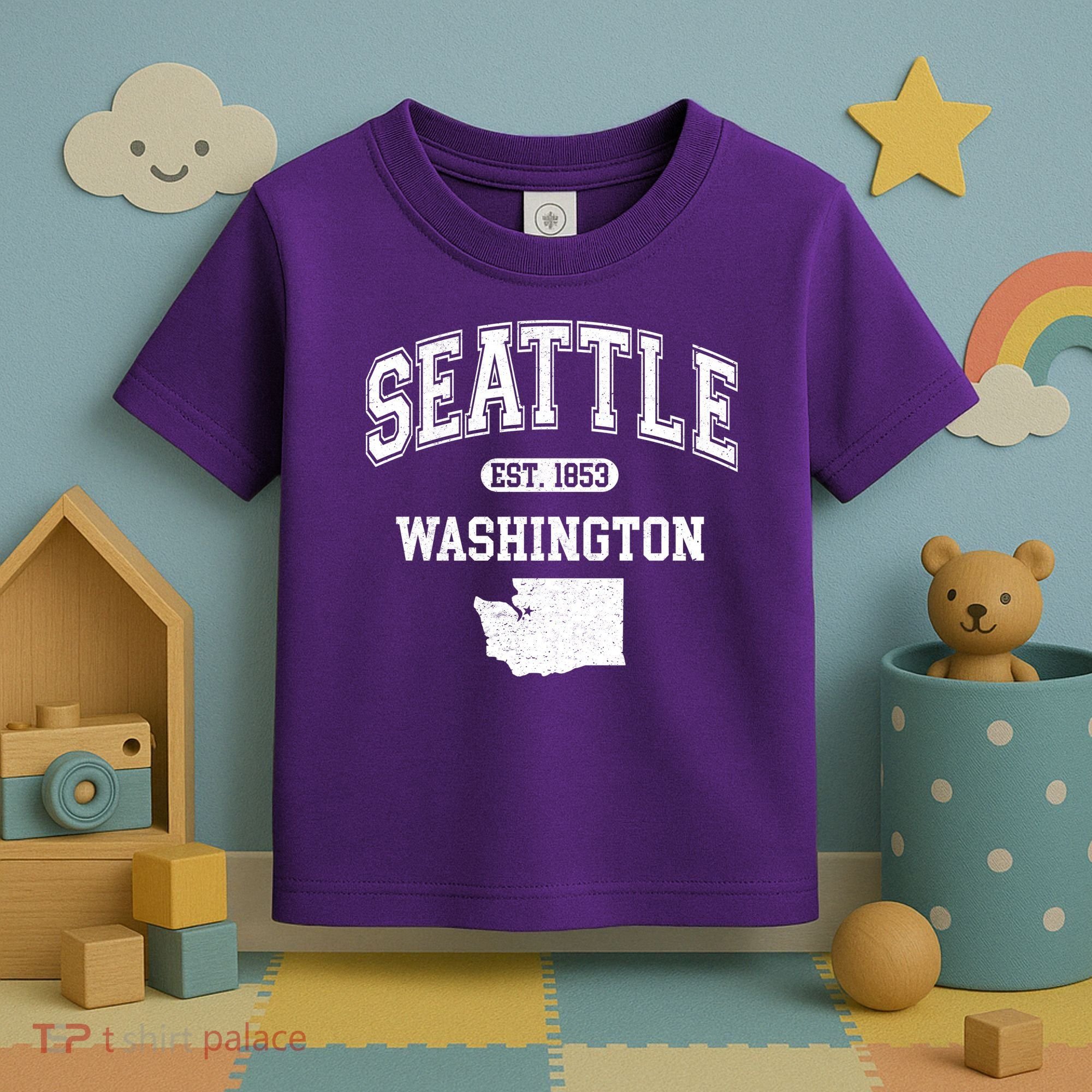 Seattle Washington Est 1853 Varsity Toddler T-Shirt