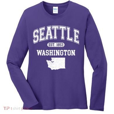 Seattle Washington Est 1853 Varsity Women's Long Sleeve Shirt