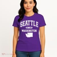 Seattle Washington Est 1853 Varsity Women's T-Shirt thumb 4