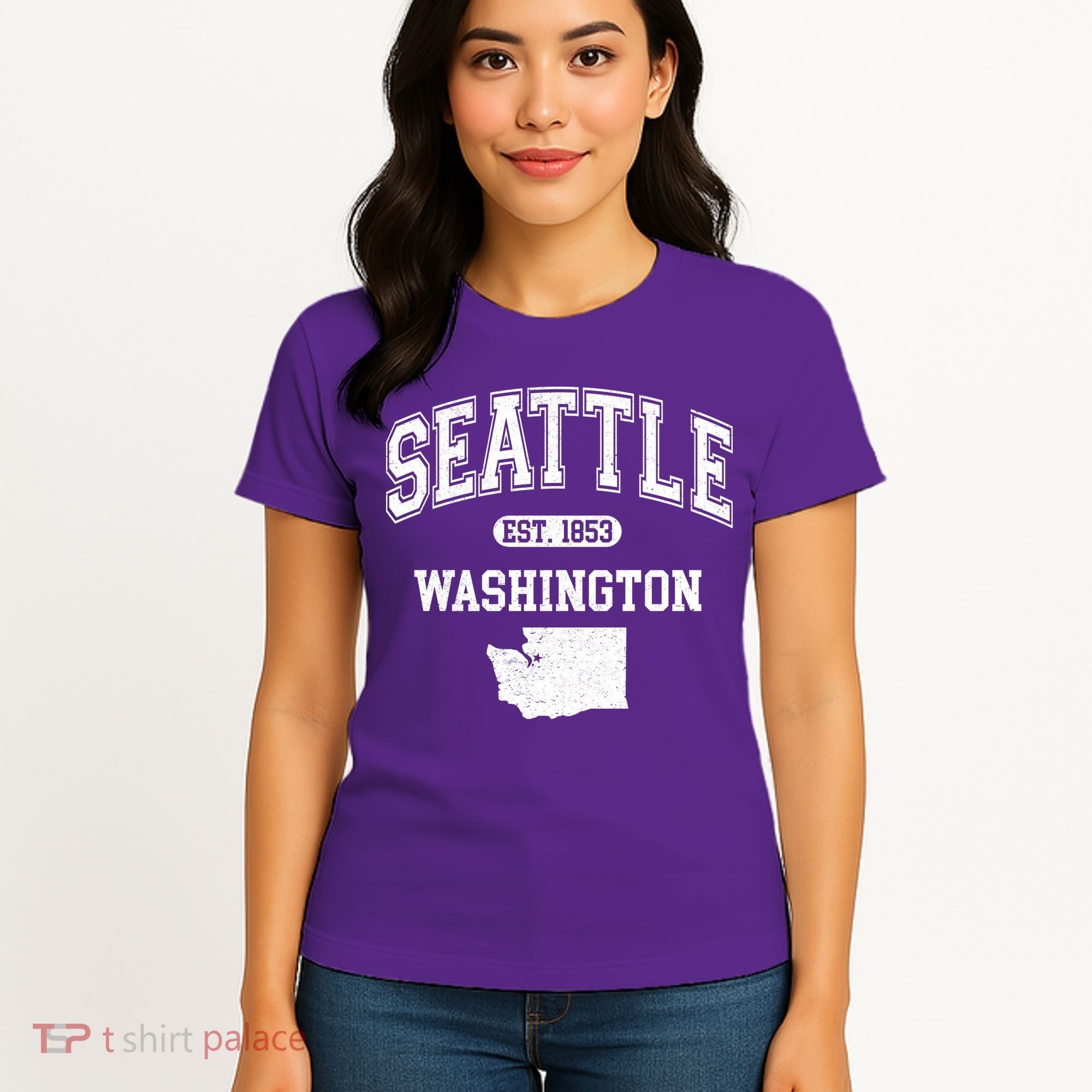 Seattle Washington Est 1853 Varsity Women's T-Shirt