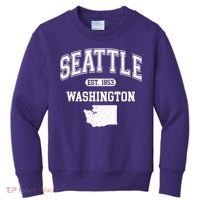 Seattle Washington Est 1853 Varsity Kids Sweatshirt thumb 0