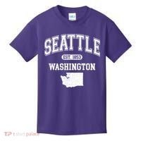 Seattle Washington Est 1853 Varsity Kids T-Shirt thumb 0