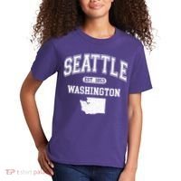 Seattle Washington Est 1853 Varsity Kids T-Shirt thumb 2