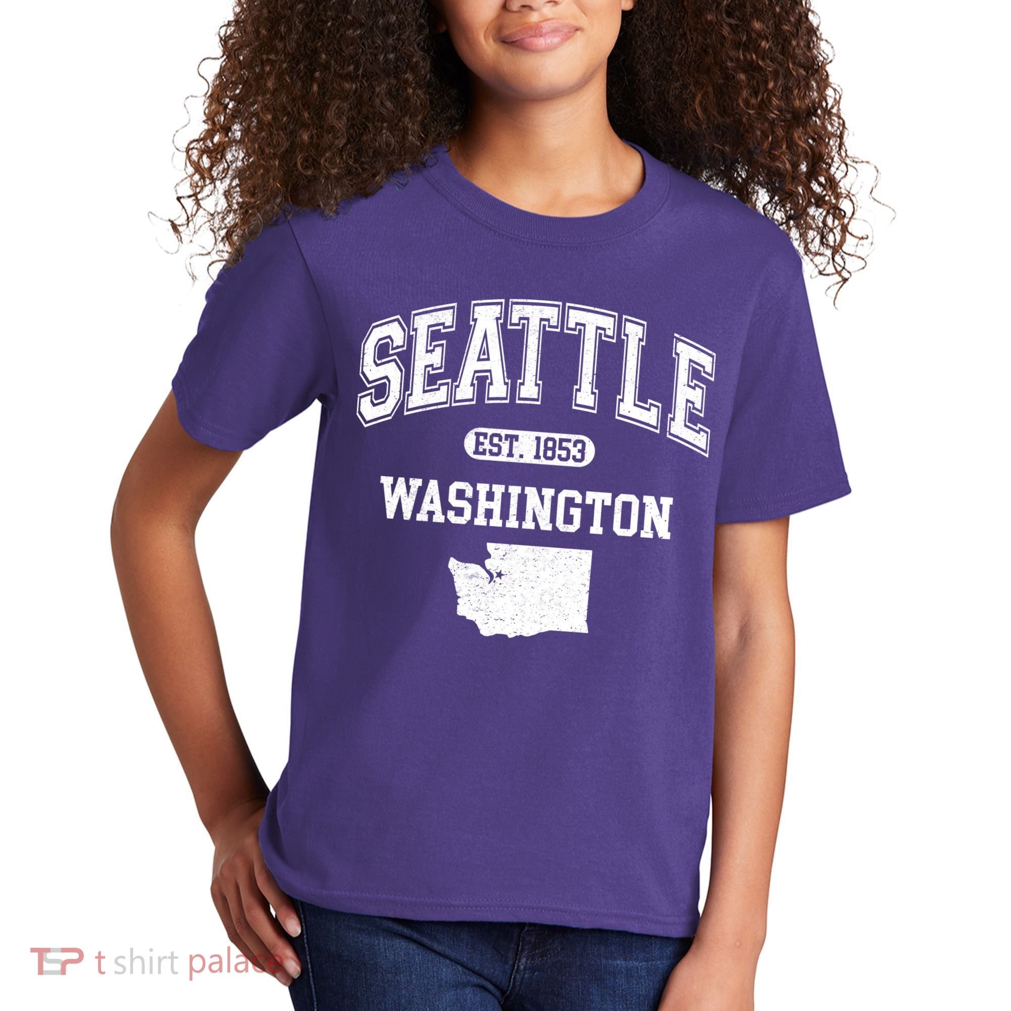 Seattle Washington Est 1853 Varsity Kids T-Shirt