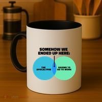 Somehow We Ended Up Here Between Apocalypse & Having To Work Coffee Mug thumb 4