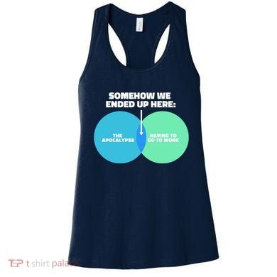 Somehow We Ended Up Here Between Apocalypse & Having To Work Women's Tank Top