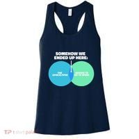 Somehow We Ended Up Here Between Apocalypse & Having To Work Women's Tank Top thumb 0