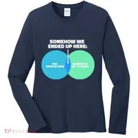 Somehow We Ended Up Here Between Apocalypse & Having To Work Women's Long Sleeve Shirt thumb 0