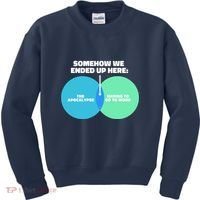 Somehow We Ended Up Here Between Apocalypse & Having To Work Kids Sweatshirt thumb 0
