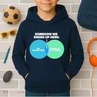 Somehow We Ended Up Here Between Apocalypse & Having To Work Kids Hoodie thumb 2