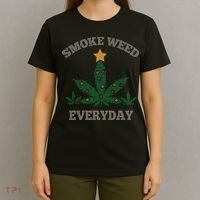Smoke Weed Everyday Christmas Cannabis Weed T-Shirt thumb 4